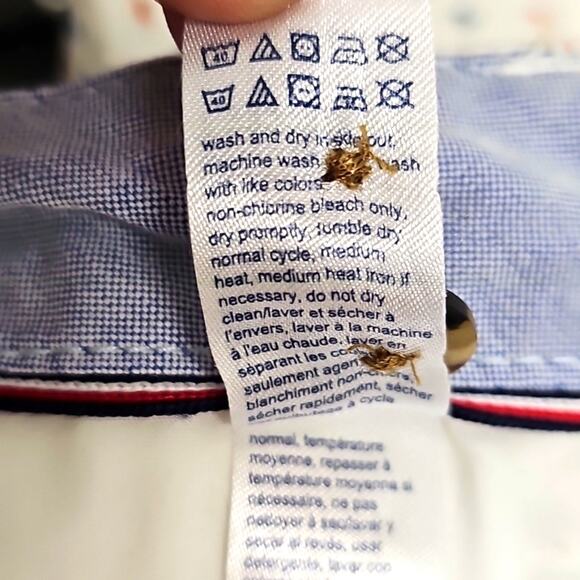 Tommy Hilfiger Mens  4 Pocket Zip Up White w/Red and Blue Palm Tree Shorts Sz 40 - Picture 11 of 11